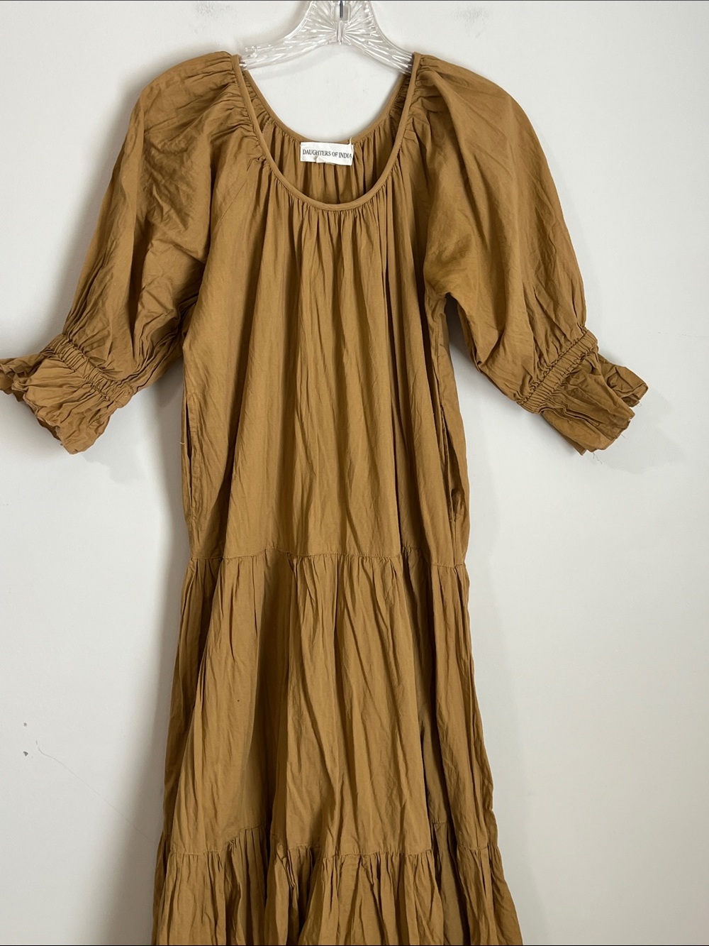 Daughters of India Maxi Desert Tan Boho Flowy Size Small - Picture 2 of 9